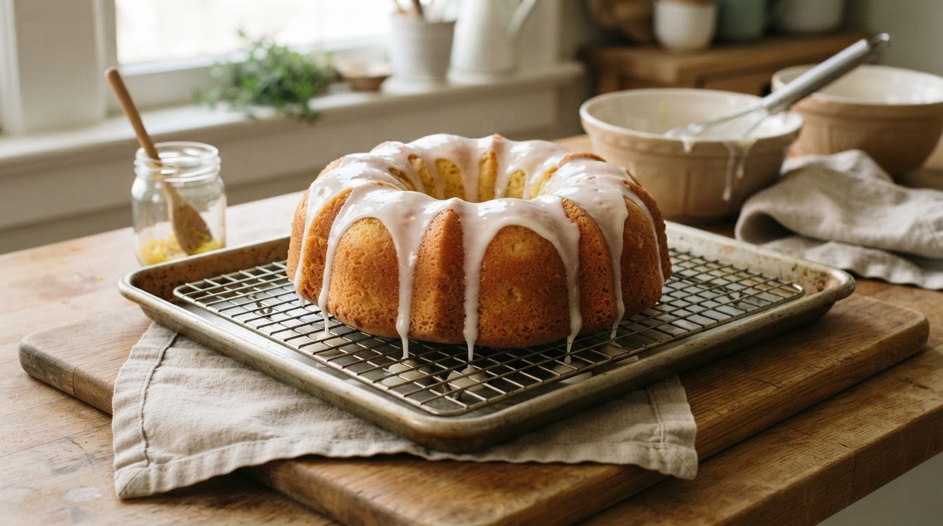 Editorial illustration for bundt cake recipe.