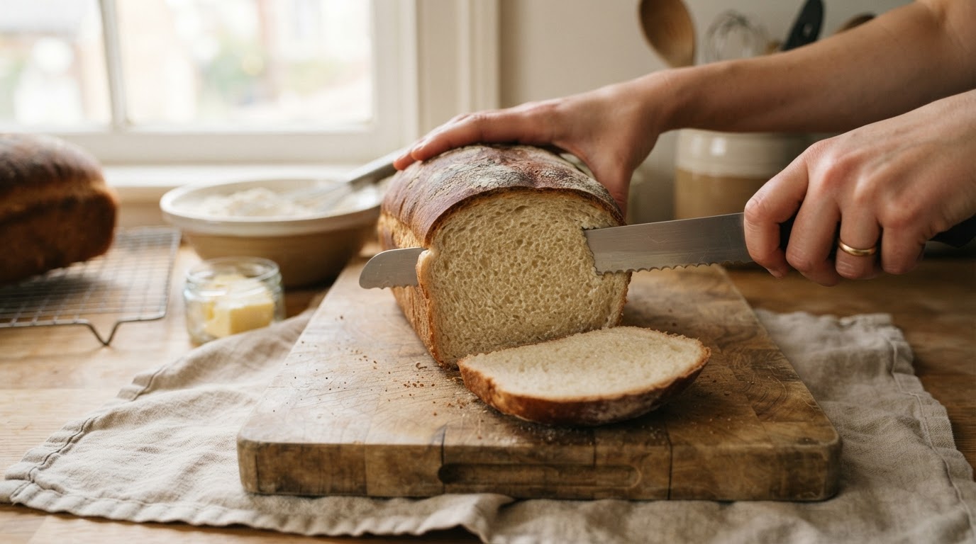 Editorial illustration for easy sandwich bread recipe.